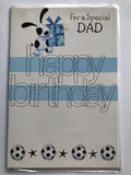 Dad Happy Birthday Card Dog Carrying Present Football