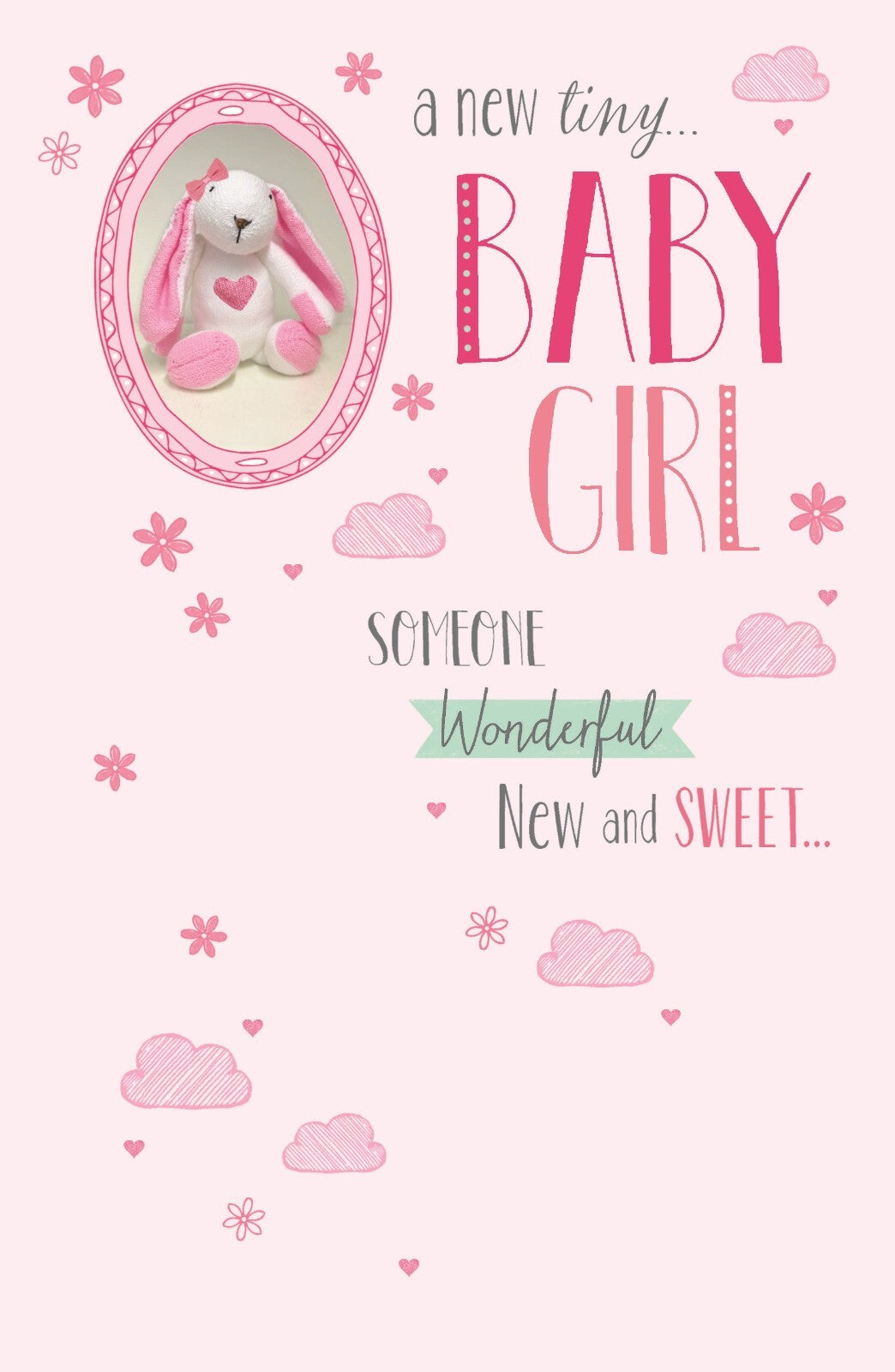 Birth Baby Girl Card Someone Wonderful New & Sweet Teddy Design New Baby
