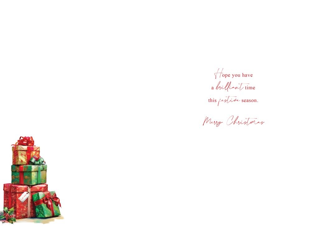Christmas Card To Special Nephew Large Wrapped Presents Gift Stack 15x23cm