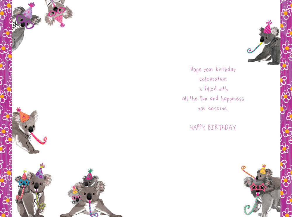 Granddaughter 11th Birthday Card Age 11 Koala 9" x 6" Lovely Verse