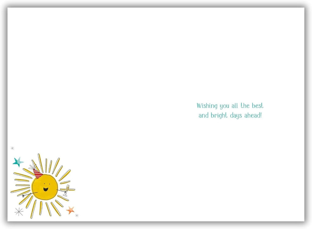 Funny Divorce Card ? Smiling Sun & Bright New Chapter ? Quality Finish ? 14x21cm