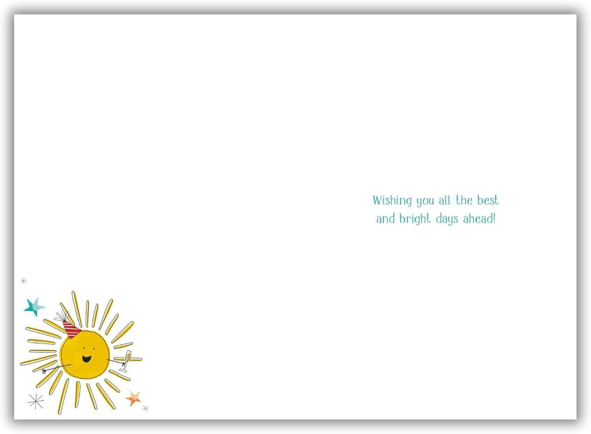 Funny Divorce Card ? Smiling Sun & Bright New Chapter ? Quality Finish ? 14x21cm