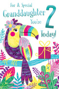 Granddaughter 2nd Birthday Card Age 2 Today Cute Toucan Happy  Lovely Verse