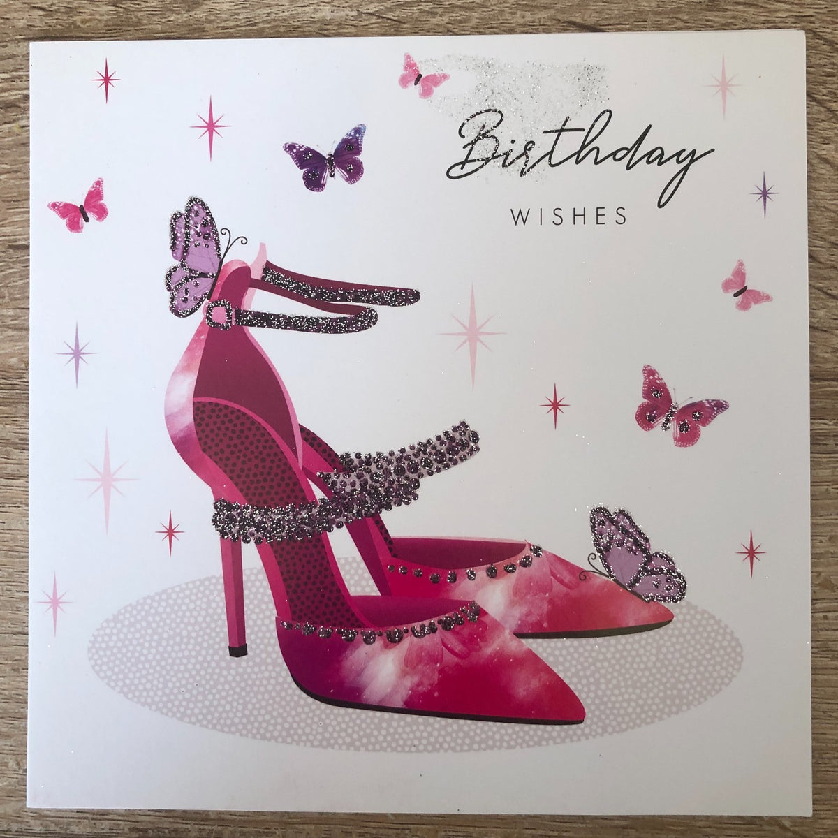 High Heels Birthday Card for Her Stiletto Shoes Sparkly Glitter Large CarD