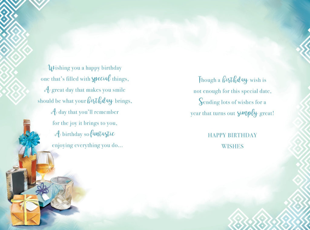Brother 90th Birthday Card - Bottle & Glasses - Special 90 Today Wishes