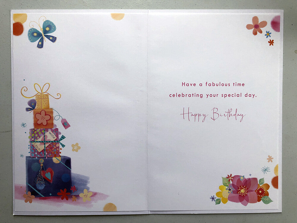 18th Happy Birthday Card  Age 18 Today Bright Presents Female Lovely Verse