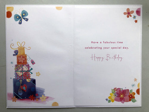 18th Happy Birthday Card  Age 18 Today Bright Presents Female Lovely Verse
