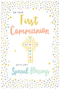 First Holy Communion Card On Your With Very Special Blessings Lovely Verse