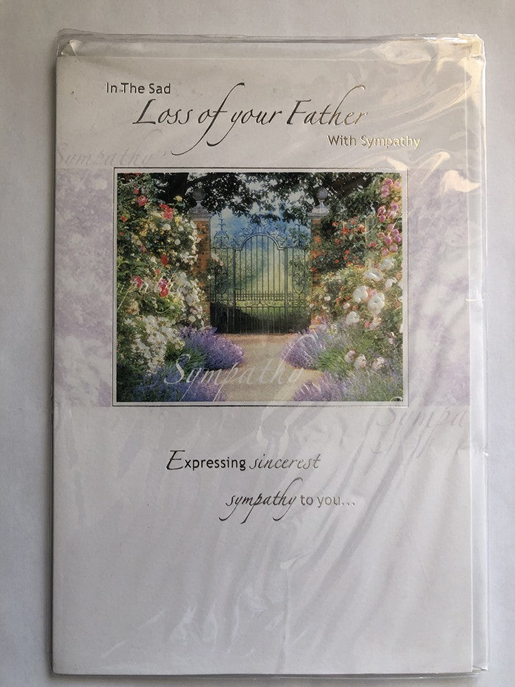 With Sympathy Condolence Card In The Sad Loss Of Your Father Walled Garden