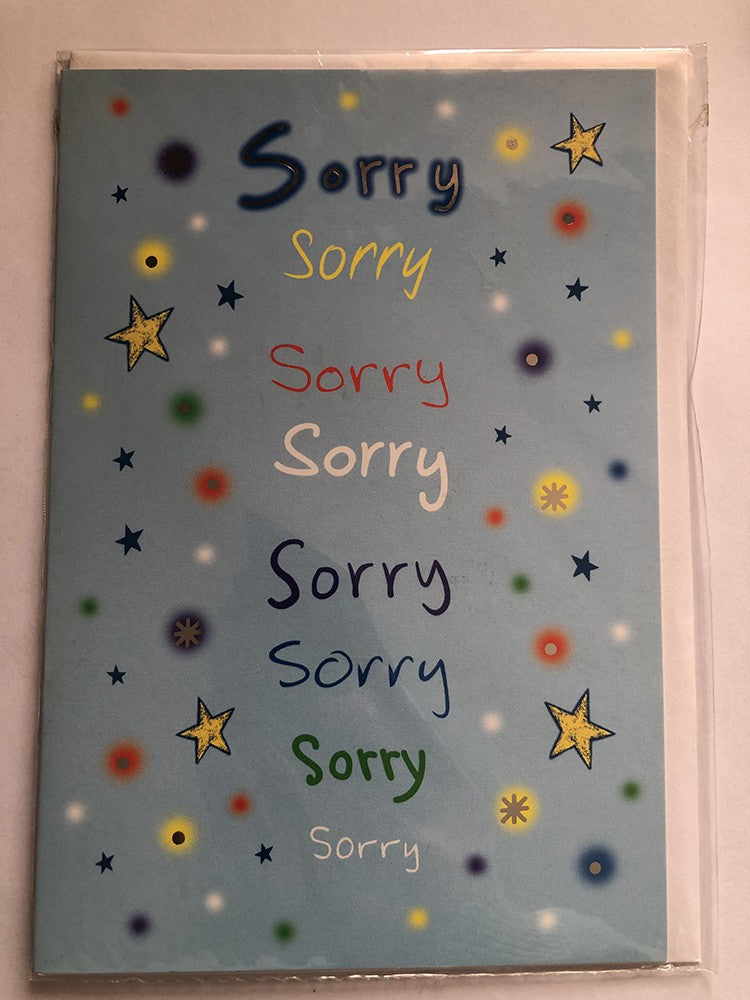 Sorry Card Sorry Sorry Sorry Sorry Sorry Sorry Multicolours & Stars