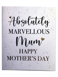 Mum Mother's Day Card  Absolutely Marvellous Happy Open Blank Stars