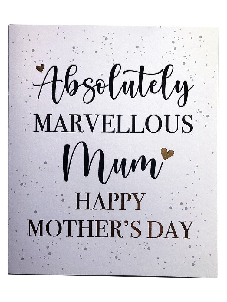 Mum Mother's Day Card  Absolutely Marvellous Happy Open Blank Stars