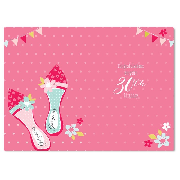 30th Happy Birthday Card 30 Today Shoes Design Thirty Female