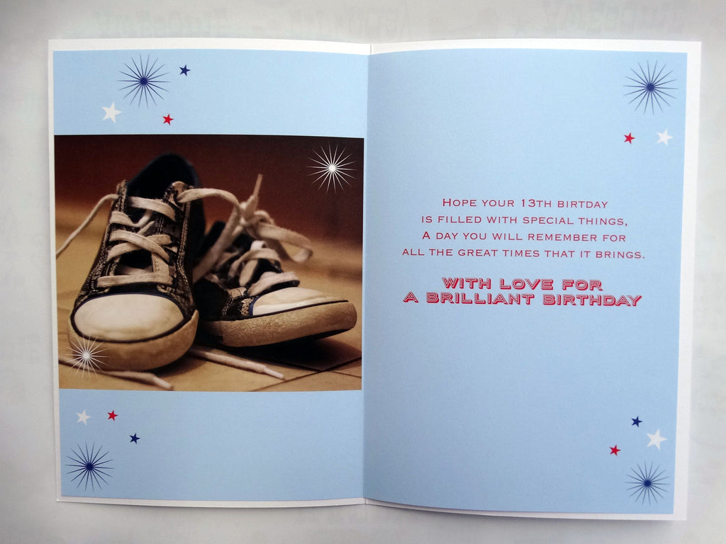 Nephew 13th Birthday Card A Special 13 Today Trainers & Skateboard Design Happy