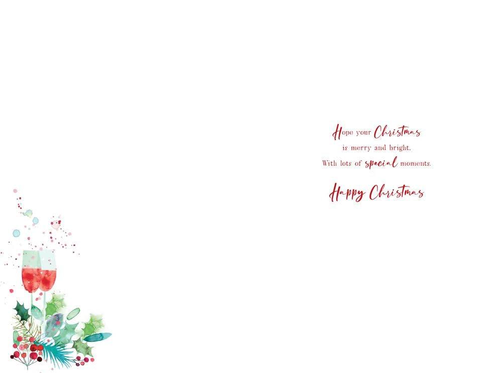 Christmas Card Special Niece & Fiance Large Heart Glasses 15x23cm