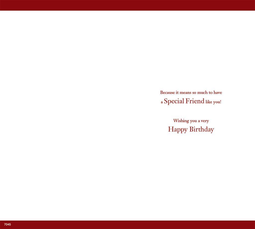 Friend Happy Birthday Card Red Wine Design Quality Lovely Verse