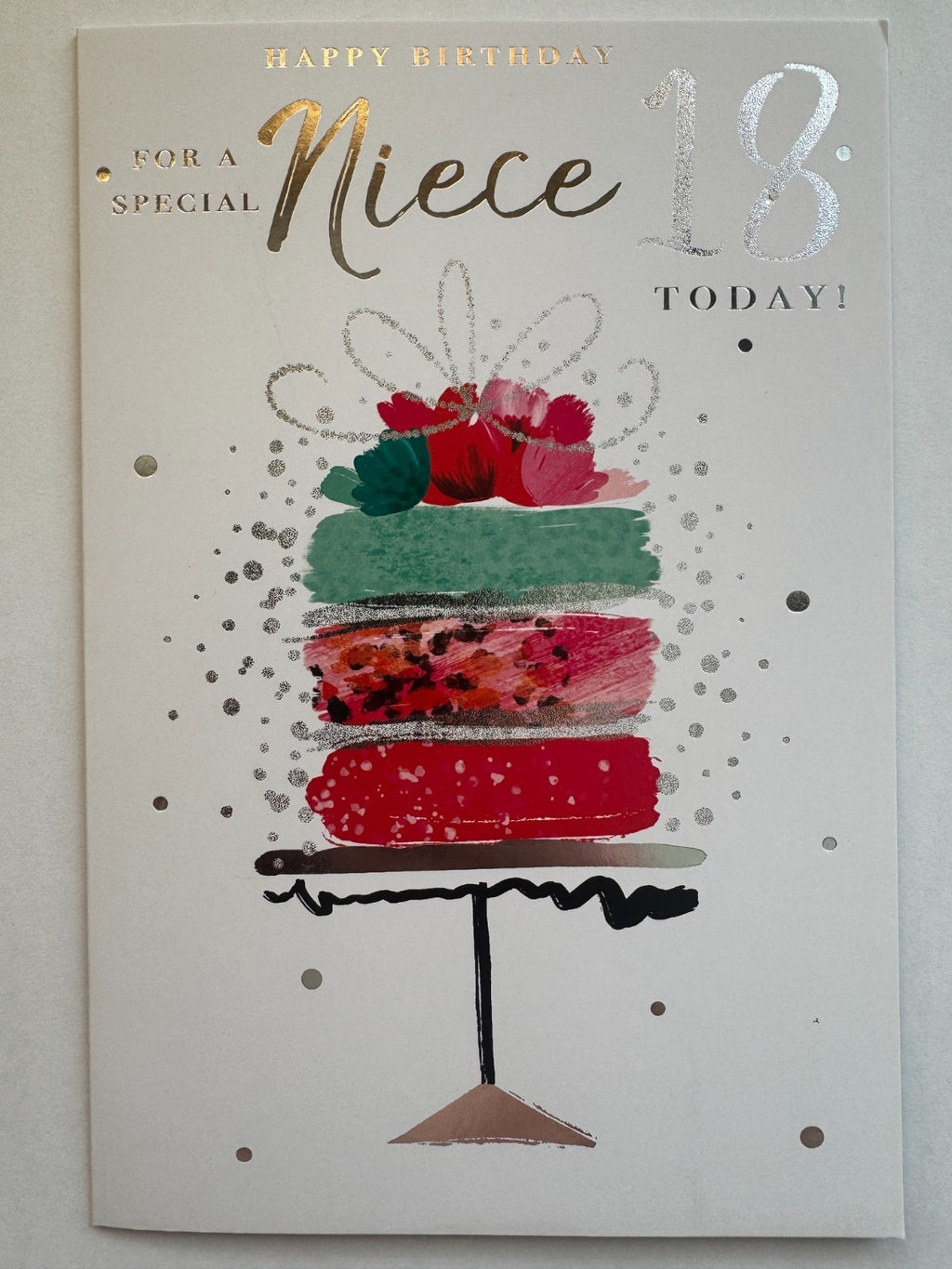 Niece 18th Birthday Card - Special 18 Today - Modern Cake Design