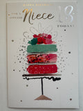 Niece 18th Birthday Card - Special 18 Today - Modern Cake Design