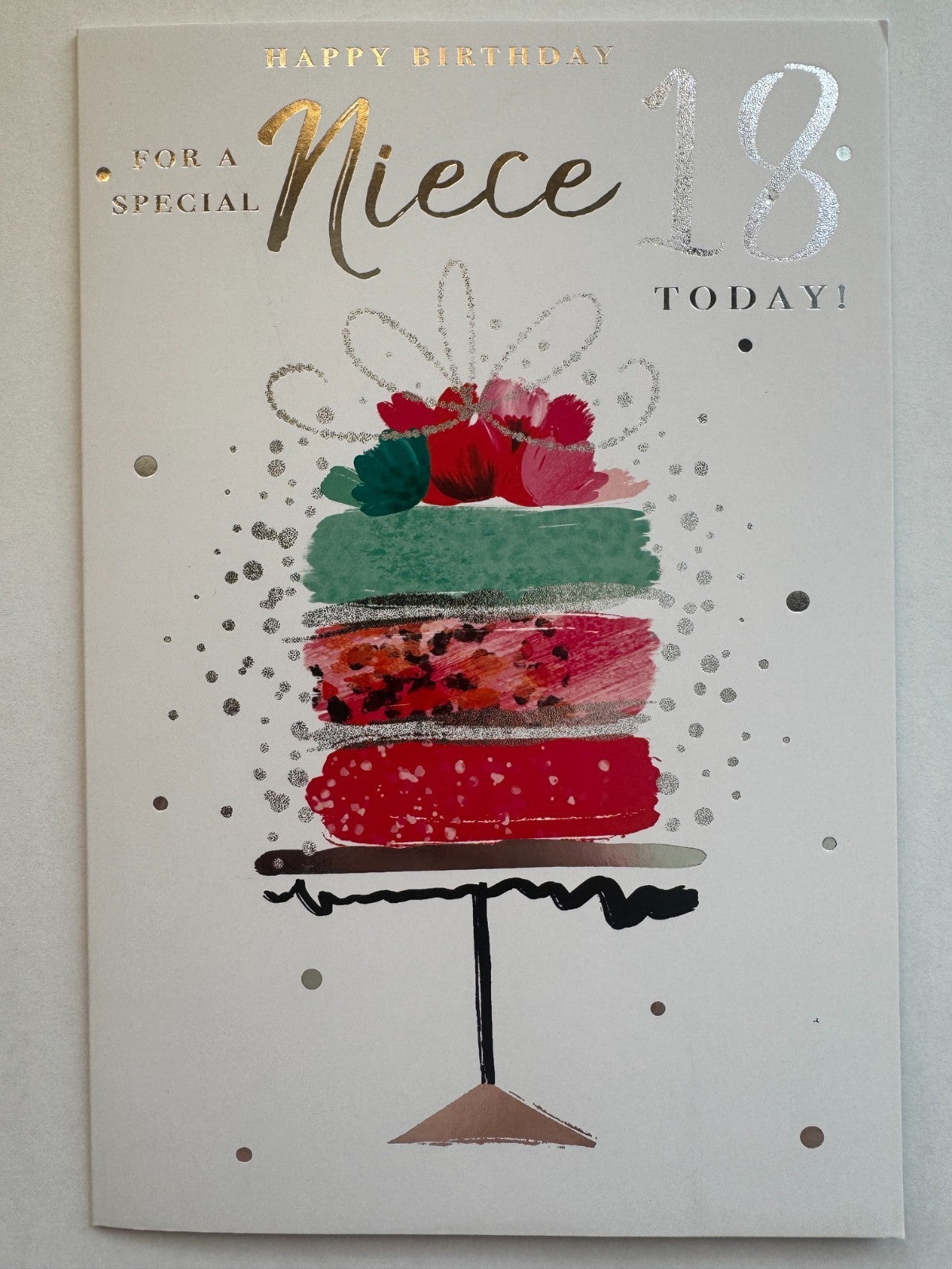 Niece 18th Birthday Card - Special 18 Today - Modern Cake Design