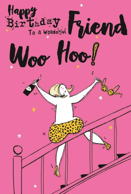 Friend Happy Birthday Card Woo Hoo Bra Off Witty Funny