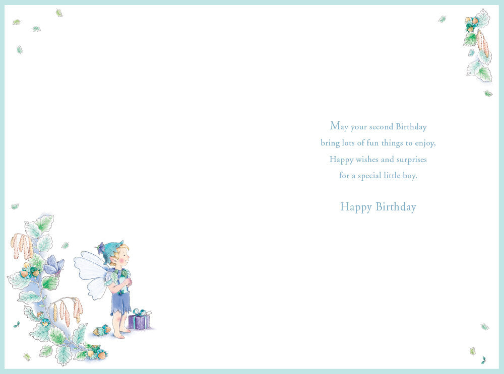Nephew 2nd Birthday Card Age 2 Catkin Pixie 9" x 6" Lovely Verse