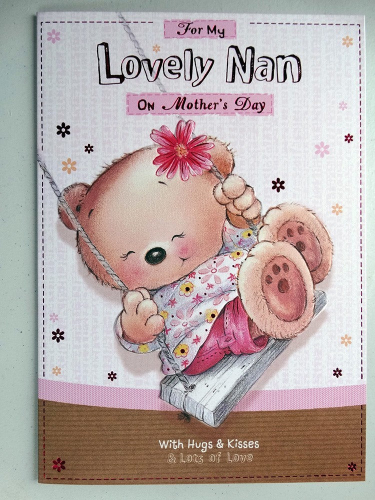 For My Lovely Nan Cute Bear Design Mothers Day Card With A Lovely Verse