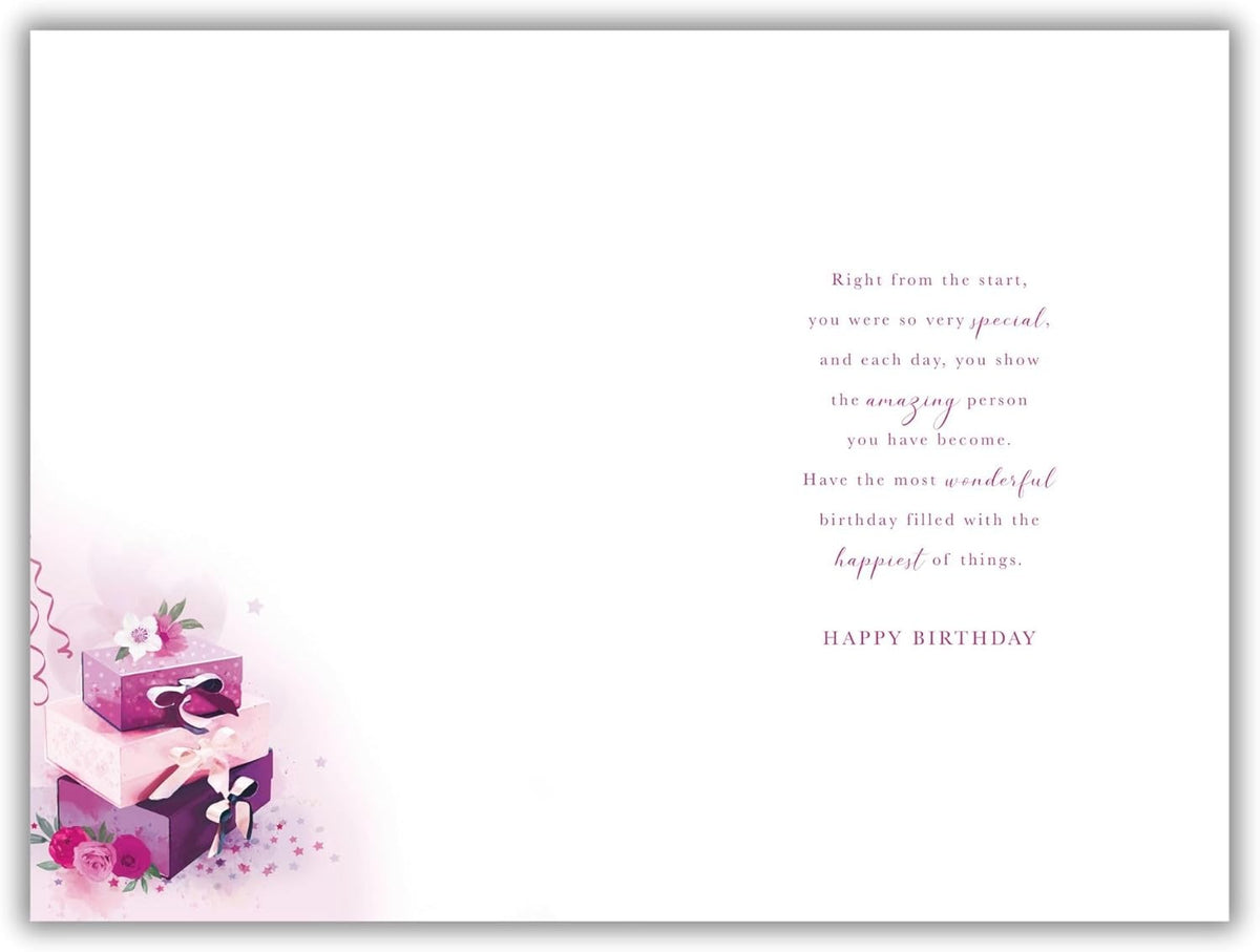 Daughter Birthday Card  Chic City & Gift Box Design  Quality Finish  15x23cm