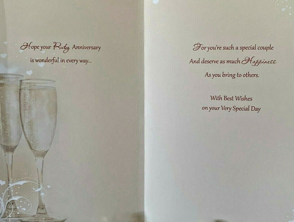 40th Ruby Anniversary Card On Your Champagne Design Greeting  Lovely Verse