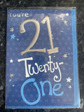 Happy 21st Birthday Card You're Twenty One Stars