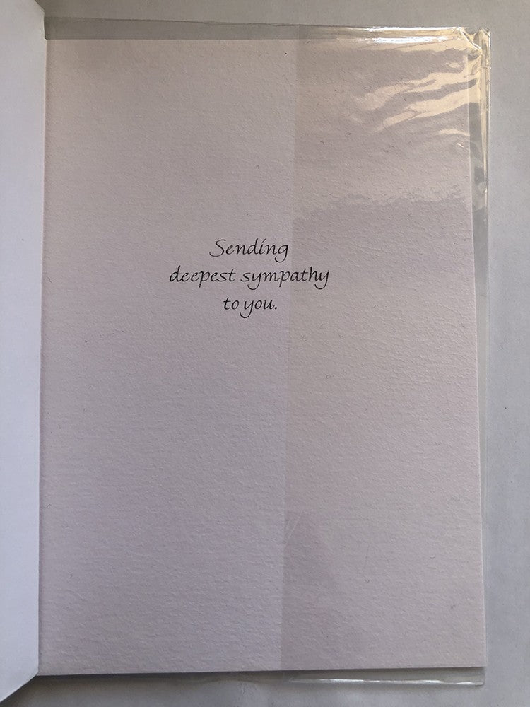With Sympathy Condolence Card  Italic Silver Foil Words