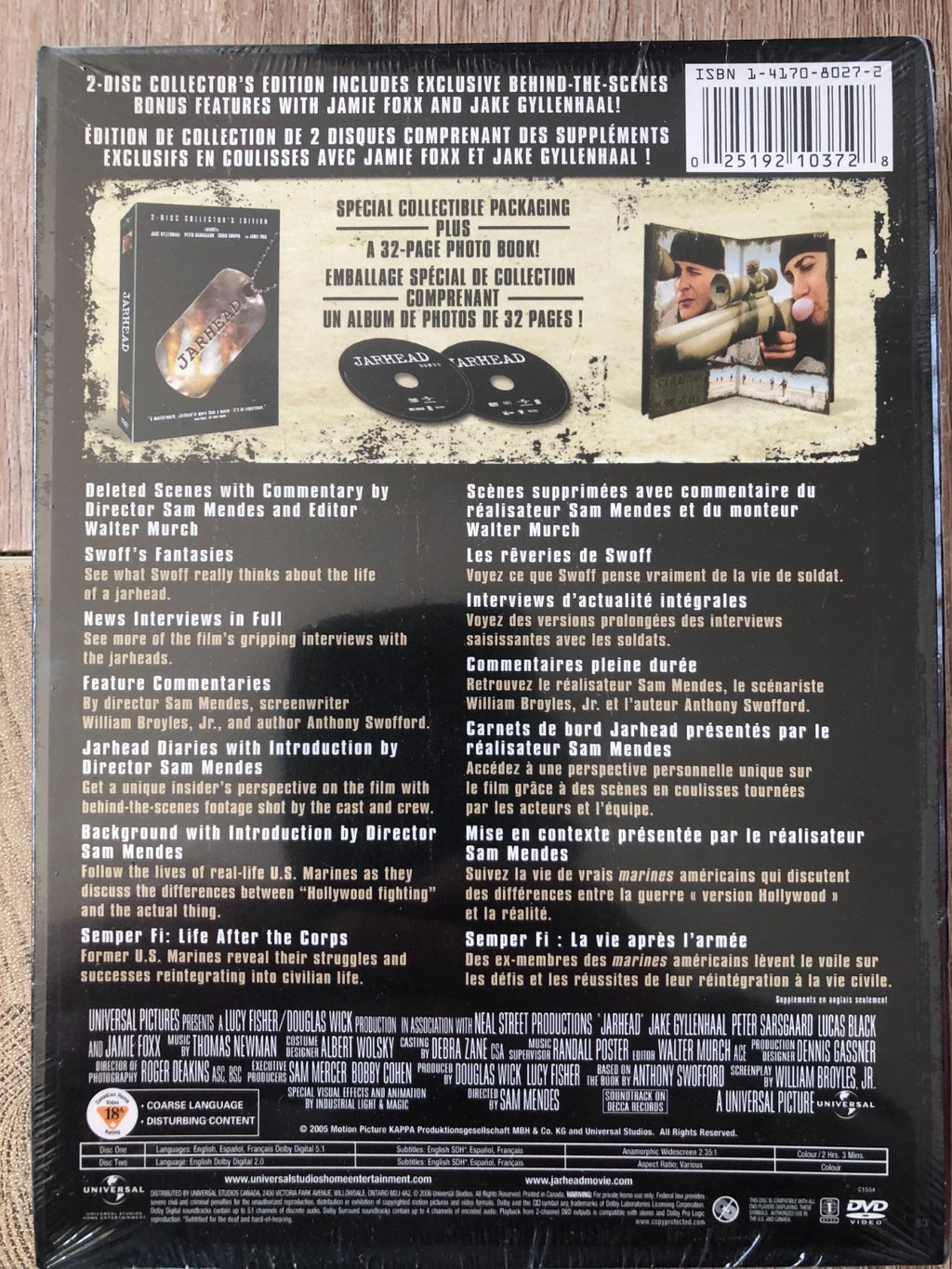 Jarhead (Two-Disc Collector's Edition), New DVD, Jacob Vargas, REGION 1 Sealed