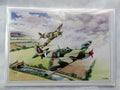Spitfires Blank Birthday Card Flying Over Canal Design Open Christmas