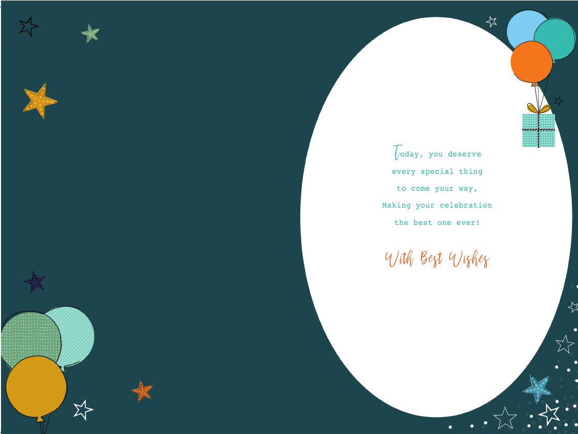 Nephew Happy Birthday Card Presents Stars & Bunting Design Lovely Verse