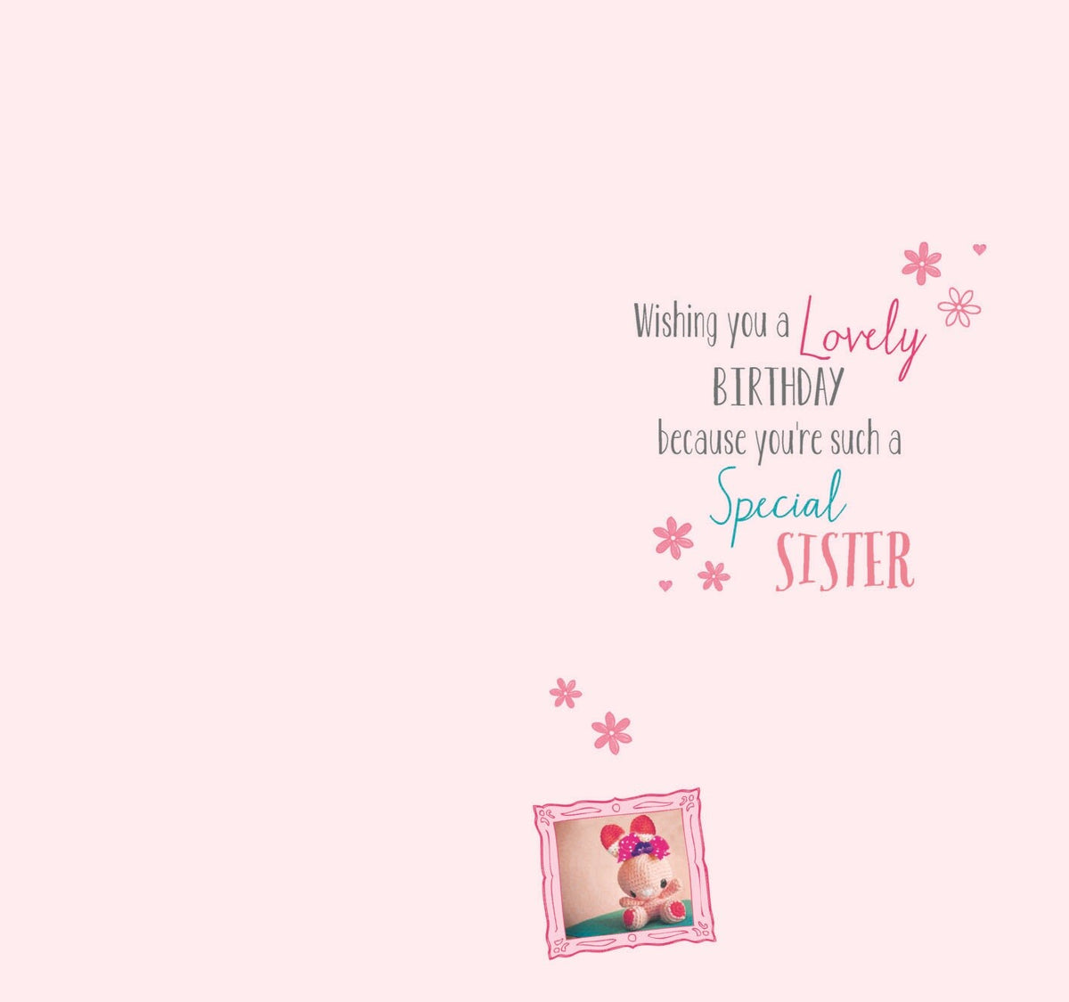 Sister Happy Birthday Card With Lots Of Love Teddy Design Modern