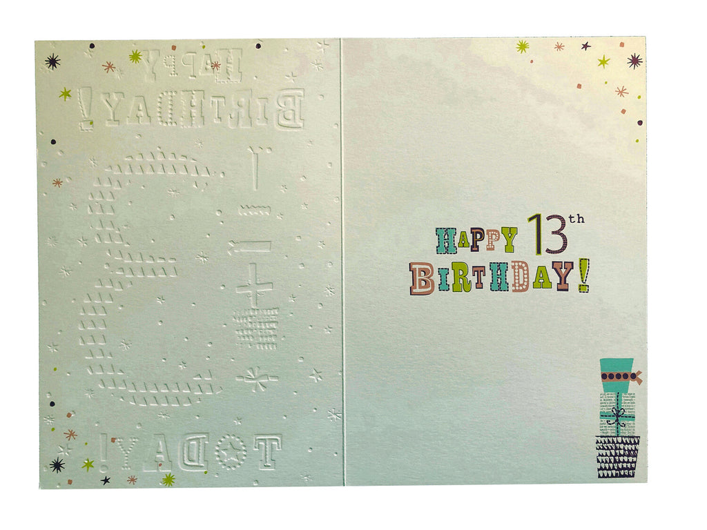 13th Happy Birthday Card 13 Today Teenager Gift Design Female Bright Vibrant