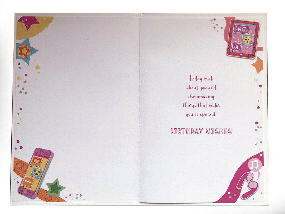 Granddaughter Happy Birthday Card Have A Great Day Texting Device