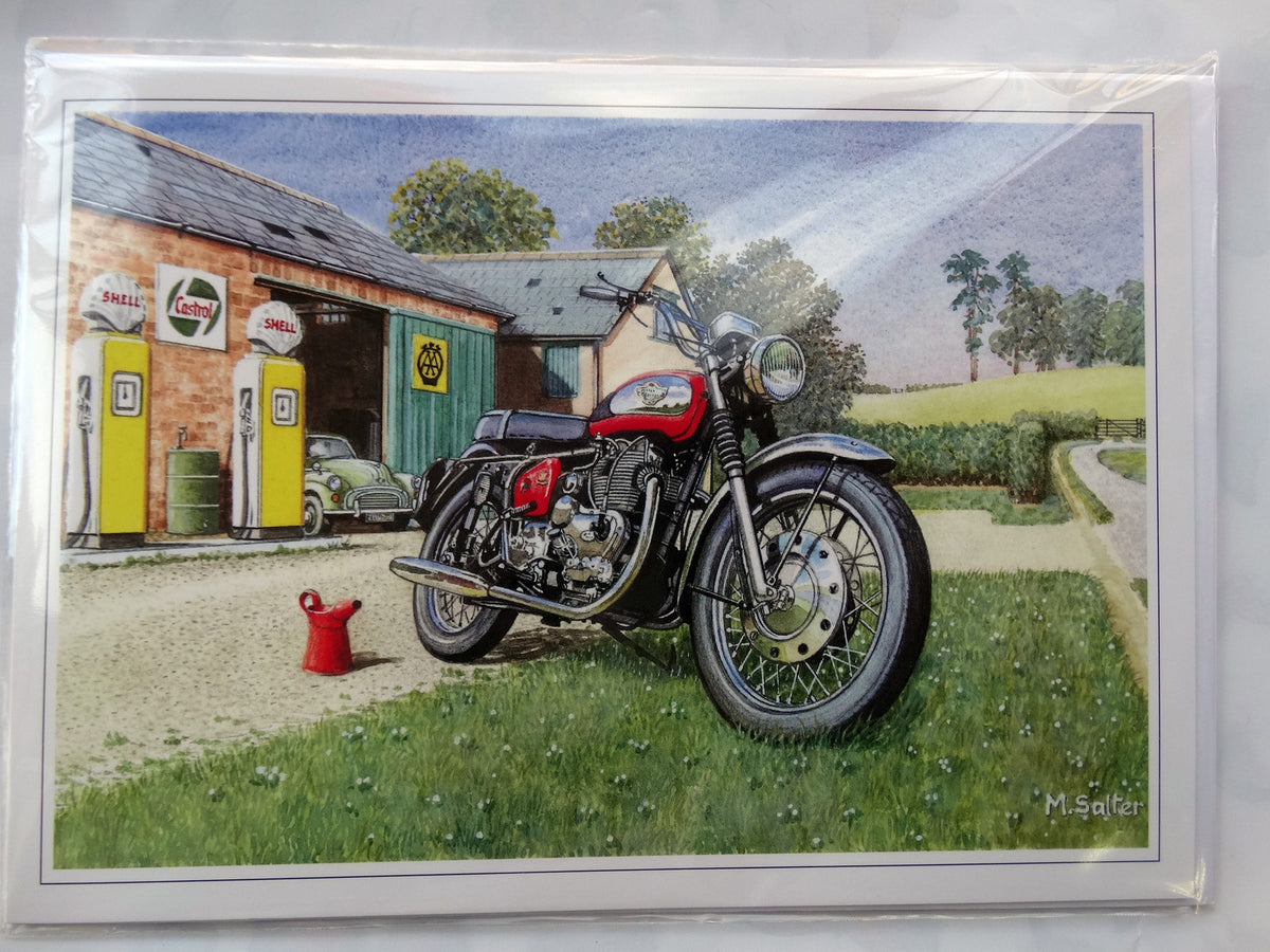 Royal Enfield Interceptor 1965 Greeting Card - Classic Motorcycle Art 8"x6"