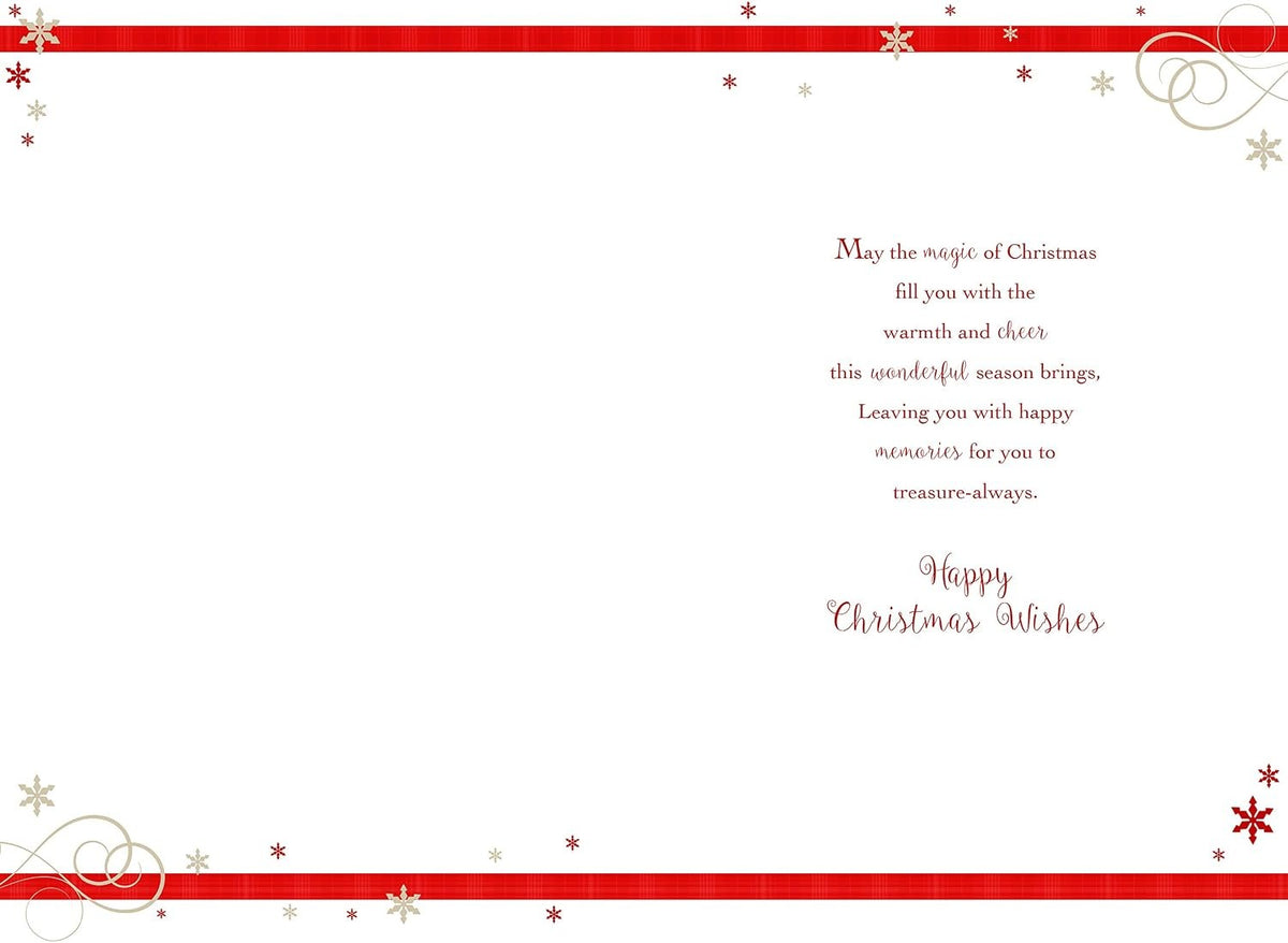 Aunt & Uncle Christmas Card Frozen Stream & Snowflake Design Lovely Verse