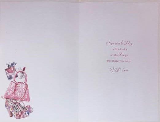 Birthday Card for Mum  Fashion & Floral Design  15x23cm with Insert