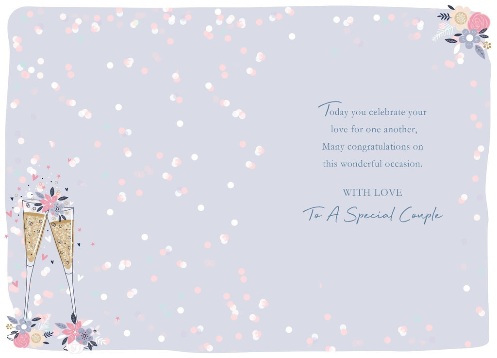 Daughter & Son in law Anniversary Card Champagne Foil Finish Lovely Verse