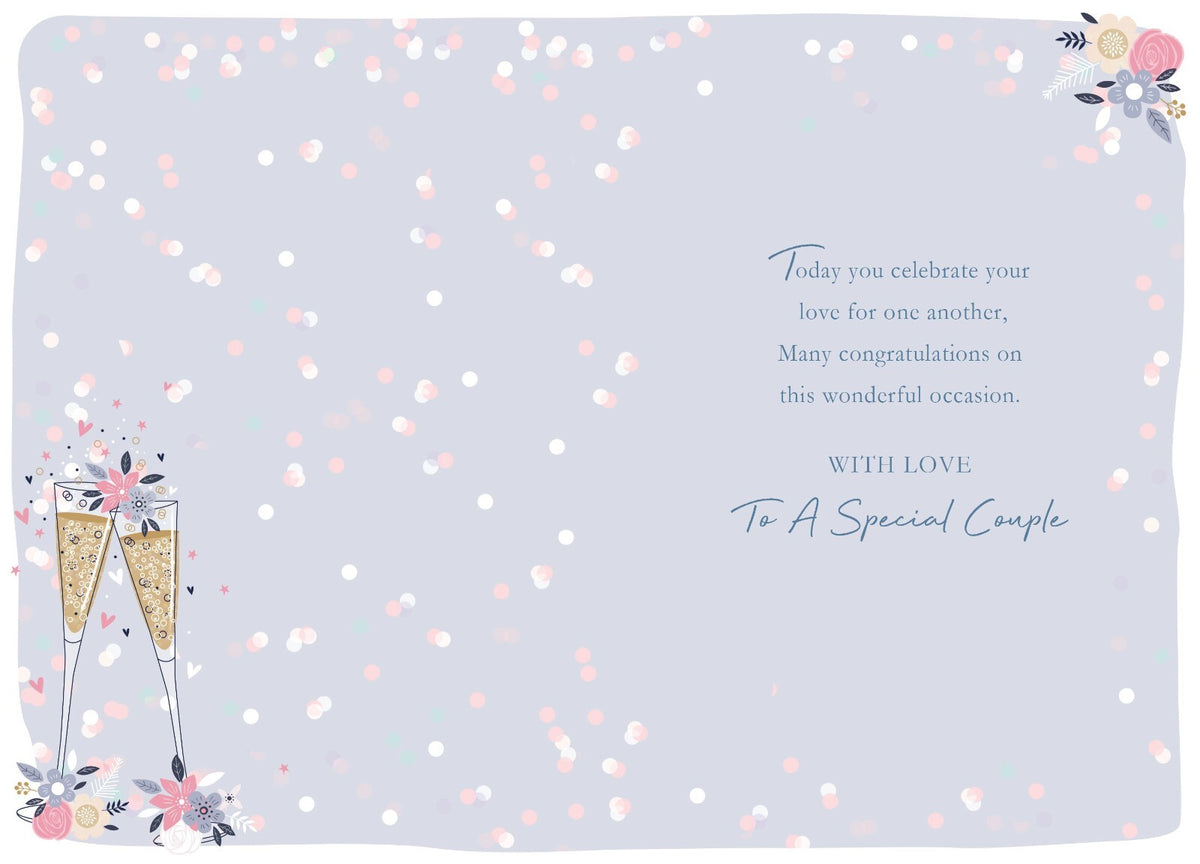 Daughter & Son in law Anniversary Card Champagne Foil Finish Lovely Verse