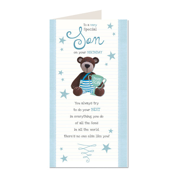 Son Happy Birthday Card Cute Design Lovely Bright Modern