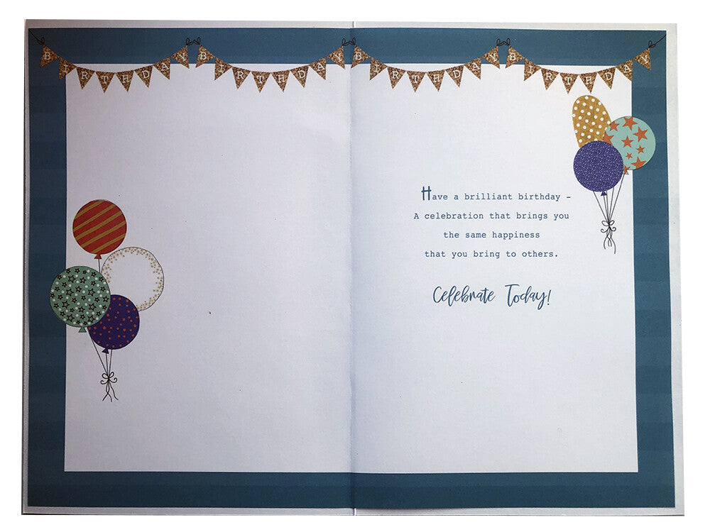 Grandson 21st Birthday Card 21 Today Balloons & Stars Design Happy Lovely Verse