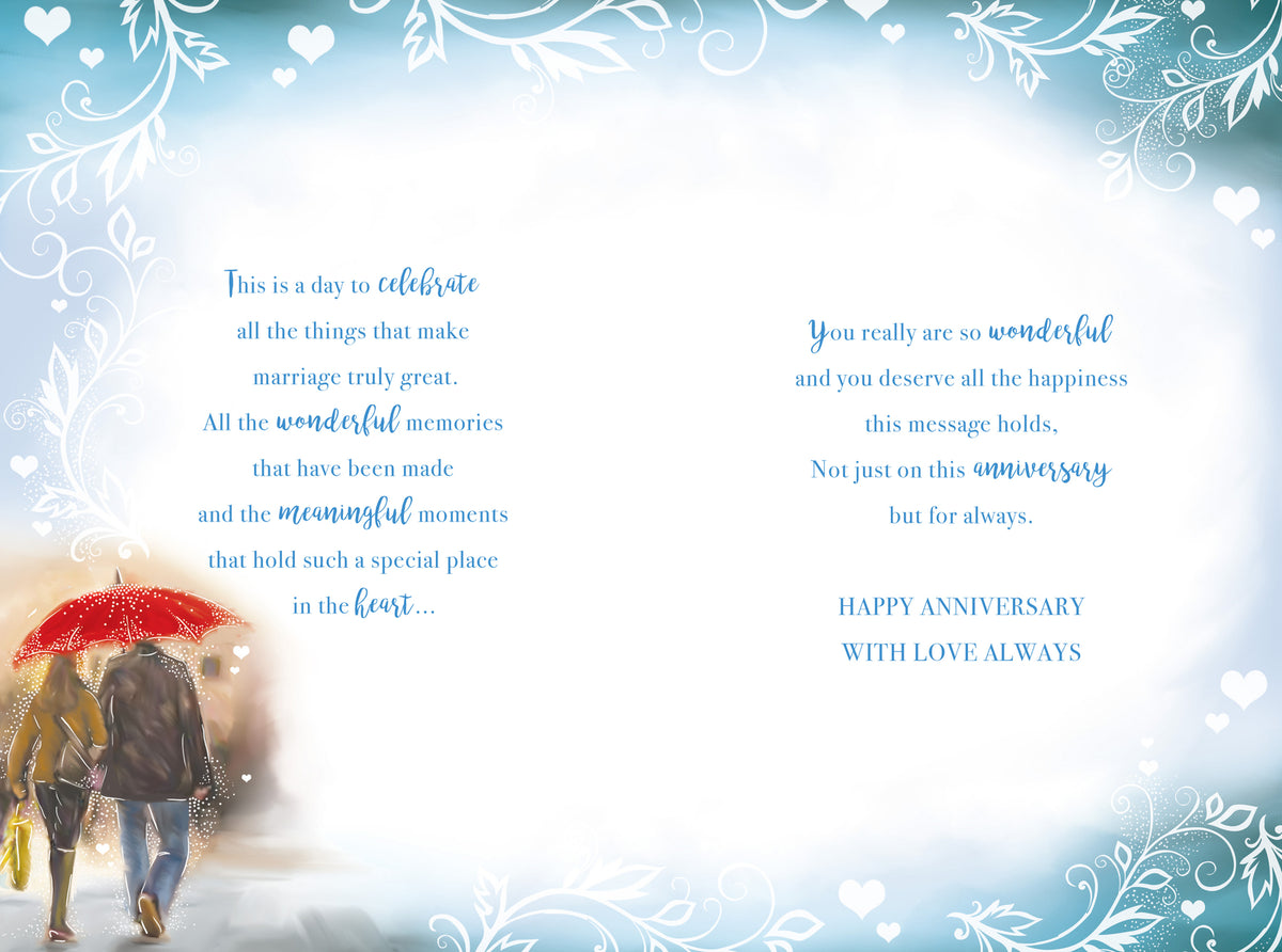 Son & Daughter-in-law First Anniversary Card - 1st Couple Umbrella Love