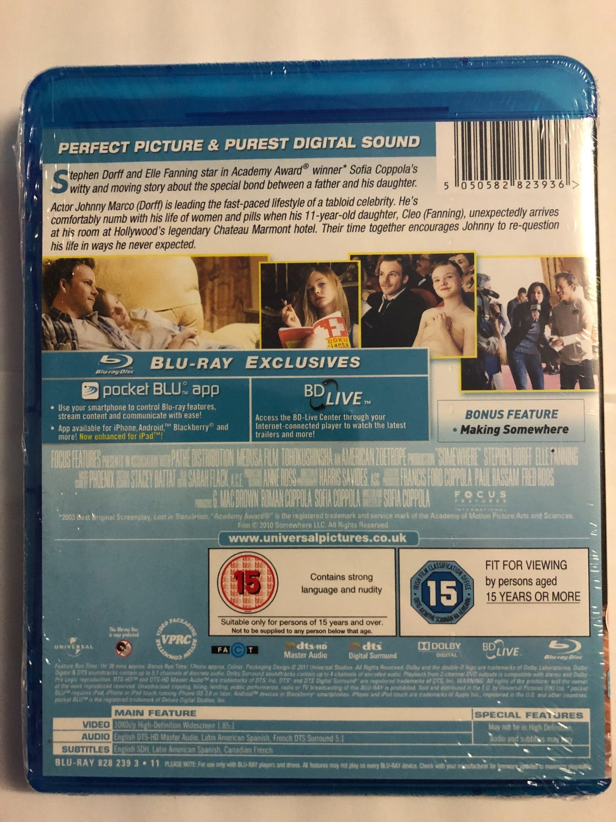 Somewhere [Blu-ray], New DVD, Michelle Monaghan,Elle Fanning,Chris Pontius,Steph