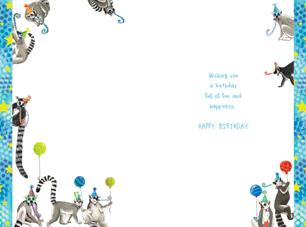 Great Grandson 11th Birthday Card Age 11 Lemurs 9" x 6" Lovely Verse