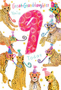 Granddaughter 9th Birthday Card Age 9 Cheetahs 9" x 6" Lovely Verse