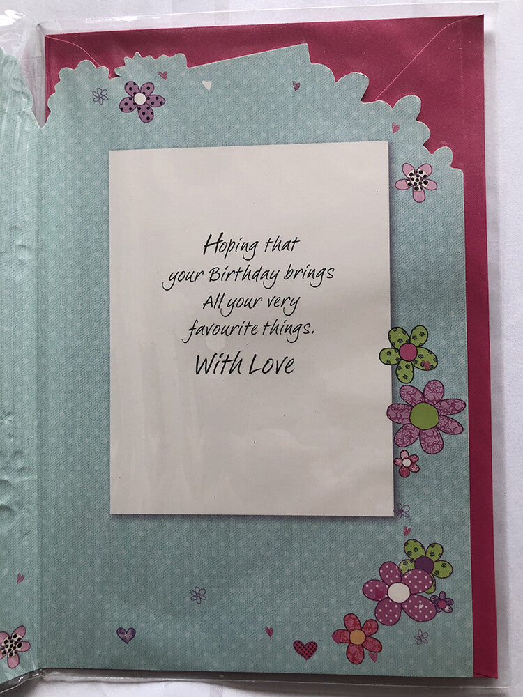 Daughter Happy Birthday Card Cute Bear Gifts Hearts & Flowers