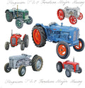 Vintage Tractor Greeting Card 16cm x 16cm Blank Inside Ferguson Fordson Massey