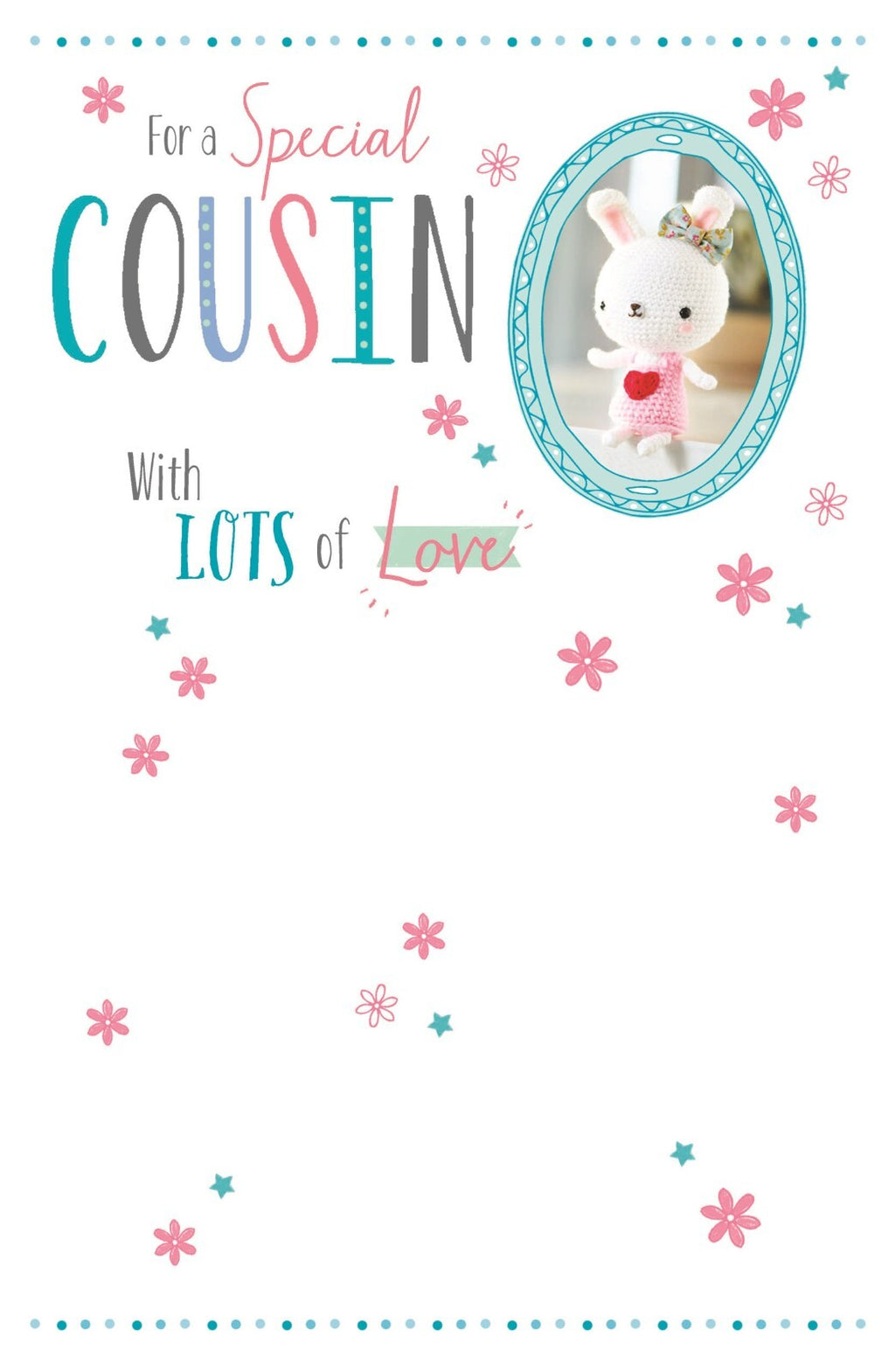 Cousin Happy Birthday Card With Lots Of Love Teddy Bright Modern